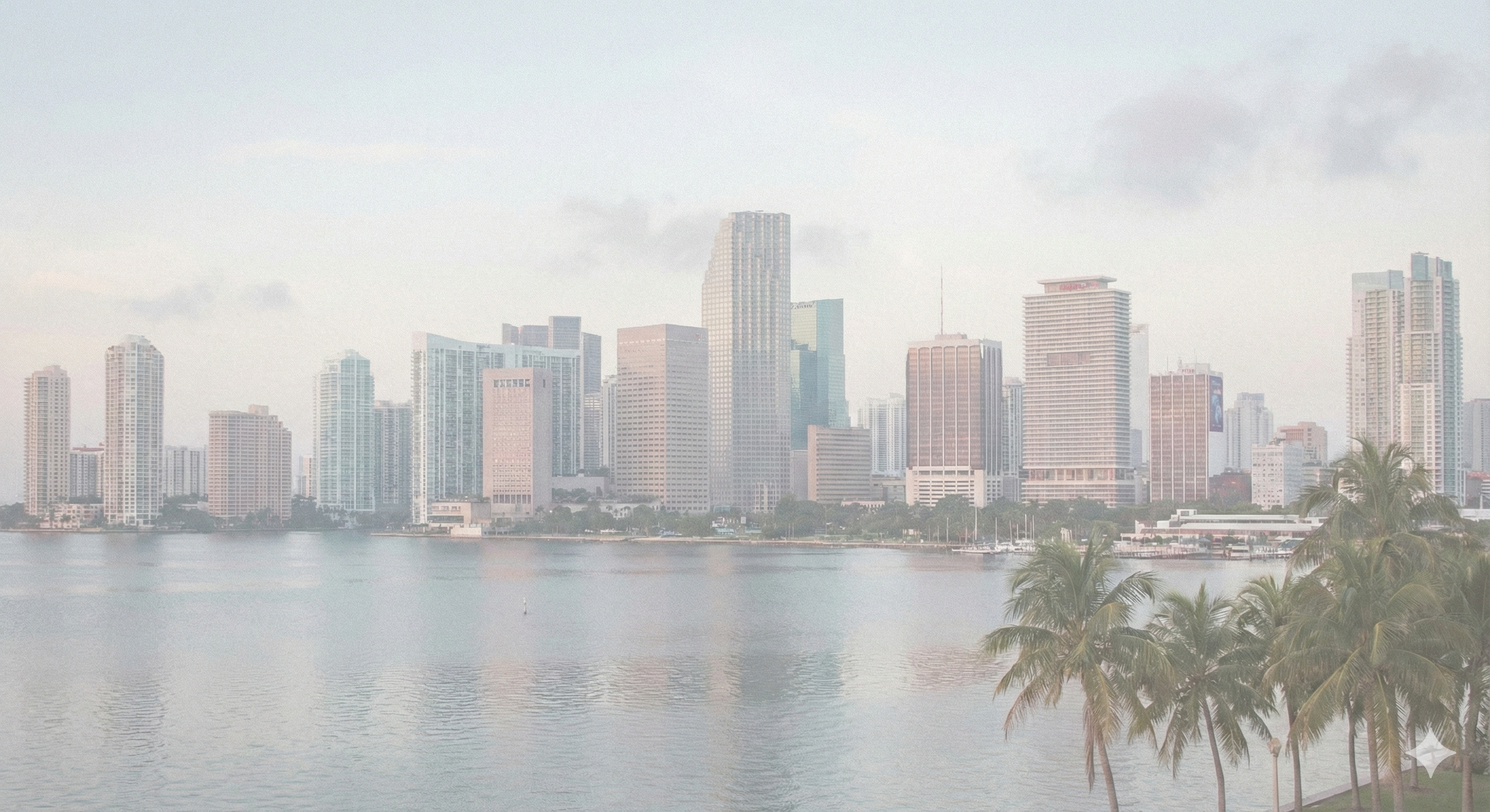 Miami commercial district aerial view